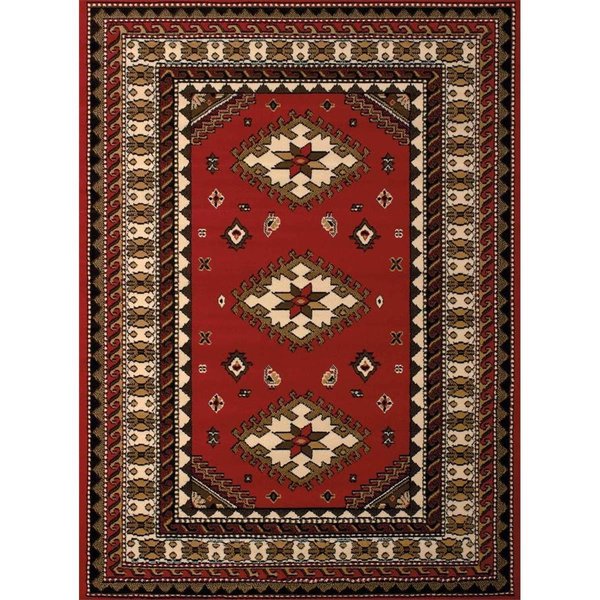 Rlm Distribution 5 ft. 3 in. x 7 ft. 2 in. Dallas Tres Area Rug, Red HO2625498